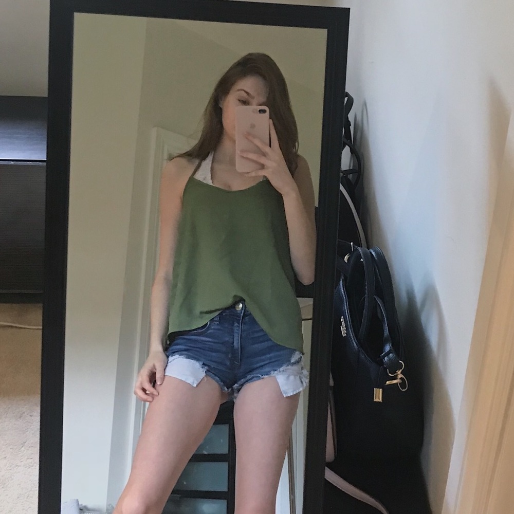 Green hollister tank top